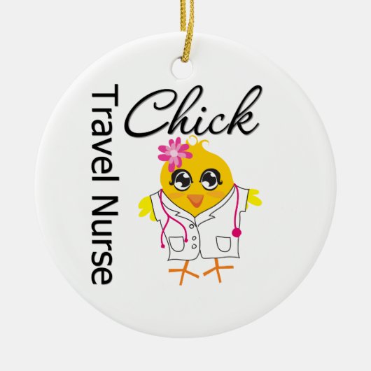 Travel Nurse Chick v2 Keramik Ornament (Vorne)