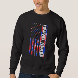Travel Nurse Nursing Tie Dye American Flag 4th Of  Sweatshirt