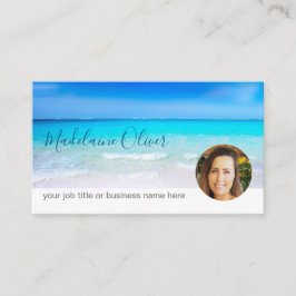Travel Ocean Blue Foto Beruflich Business Card Visitenkarte