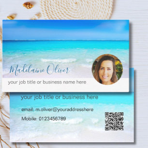 Travel Ocean Blue Foto Beruflich Business Card Visitenkarte