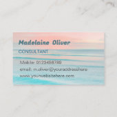 Travel Ocean Sky Blue Modern Visitenkarte (Rückseite)