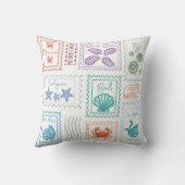 Travel Postage Briefmarke Kissen (Rückseite)