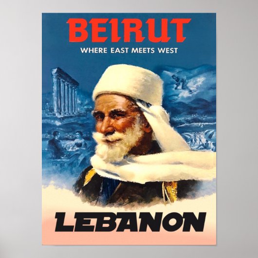 Travel poster for Beirut, Lebanon (Vorne)