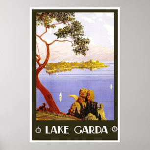 Travel Poster Vintag Gardasee Italien