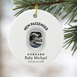 Travel Pregnancy Announcement Passenger On Board Keramik Ornament