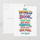 Travel Quote: The World Is a Book Postkarte (Vorne/Hinten)