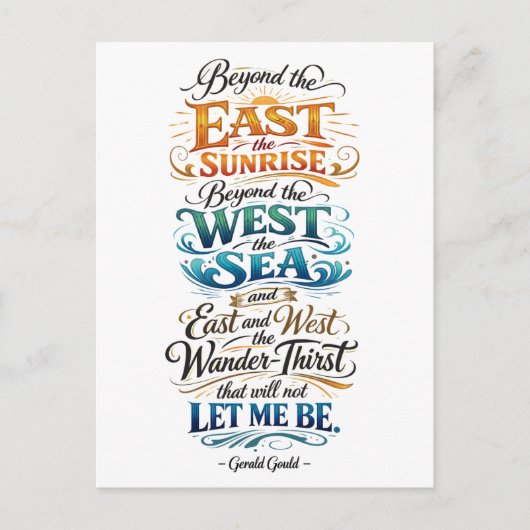 Travel Quote: Wander-Thirst Postkarte (Vorderseite)