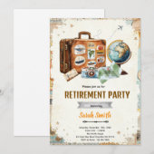 Travel retirement party invitation einladung (Vorne/Hinten)