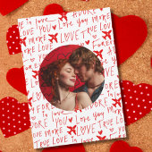 Travel Romantic Photo Love You Airplane Custom Geschenkpapier