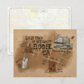Travel Sketch Postcard: Ghost Town of Bodie CA Postkarte (Vorne/Hinten)