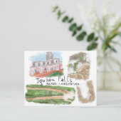 Travel Sketch Postcard: Iguazu Falls, Brasilien Postkarte (Stehend Vorderseite)