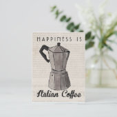 Travel Sketch Postcard: Italian Coffee Press Postkarte (Stehend Vorderseite)