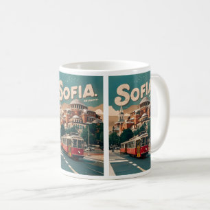 Travel Sofia, Bulgarien Vintage Geschenke Stadtbah Kaffeetasse