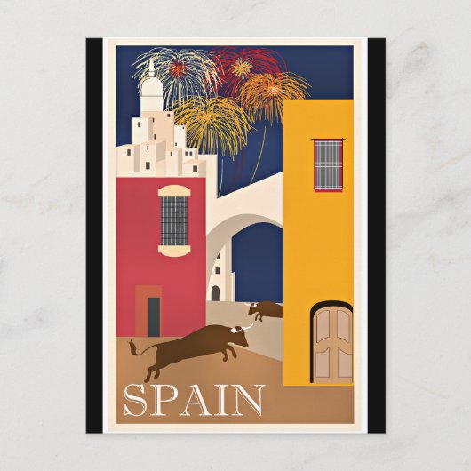 Travel Spain, vintage travel, Postkarte (Vorderseite)