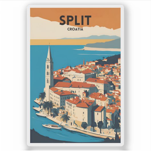 Travel Split Kroatien Aufkleber (Vorderseite)