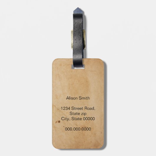 Travel Stamps Gepäckanhänger (Rückseite vertikal)