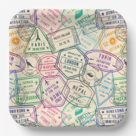 Travel Stamps  Pappteller