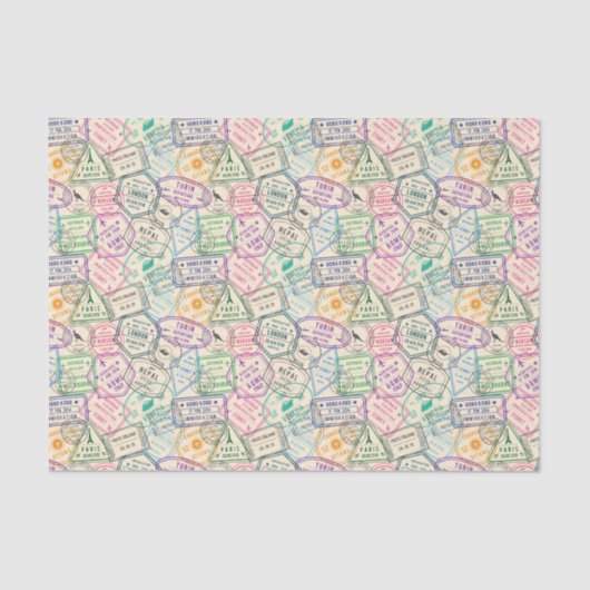 Travel Stamps Seidenpapier (Vorderseite)