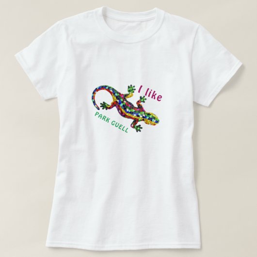 Travel T-Shirt I Love PARK GUELL. gift tee (Design vorne)
