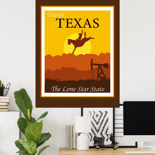 Travel Texas, der einstündige Staat Poster (Heimbüro)