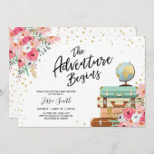 Travel-Thema Baby-Dusche laden Adventure Begins ei Einladung (Vorne/Hinten)