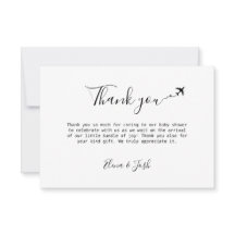 Travel-Thema Babydusche Niedlich Flat Danke Karte