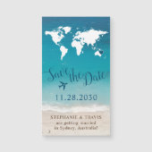 Travel Theme Beach Wedding Save the Date Magnet (Vorderseite)
