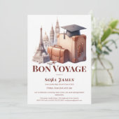 Travel Theme Graduation Party Invitation Einladung (Stehend Vorderseite)