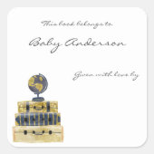 Travel Themed Baby Dusche Buchzeichen Aufkleber (Vorderseite)