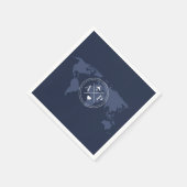 Travel Themed Hochzeit in Urlaubsort Navy Blue Serviette (Ecke)