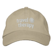 Travel Therapy Hat | Khaki Bestickte Kappe (Vorderseite)