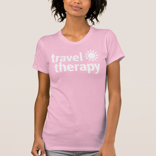 Travel Therapy T-Shirt | Travel Shirt Pink (Vorderseite)