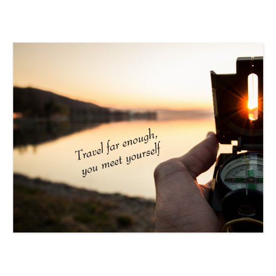 Travel to find yourself postkarte