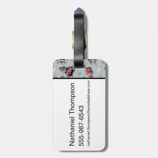 Travel To HOGWARTS™ Pattern Gepäckanhänger (Rückseite vertikal)