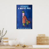 Travel Train Plane Luggage Retro Vintage Poster (Küche)