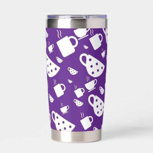 Travel Tumbler with Coffee Tee Pattern Thermobecher (Vorderseite)
