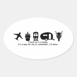 Travel typography  ovaler aufkleber