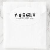 Travel typography  ovaler aufkleber (Tasche)