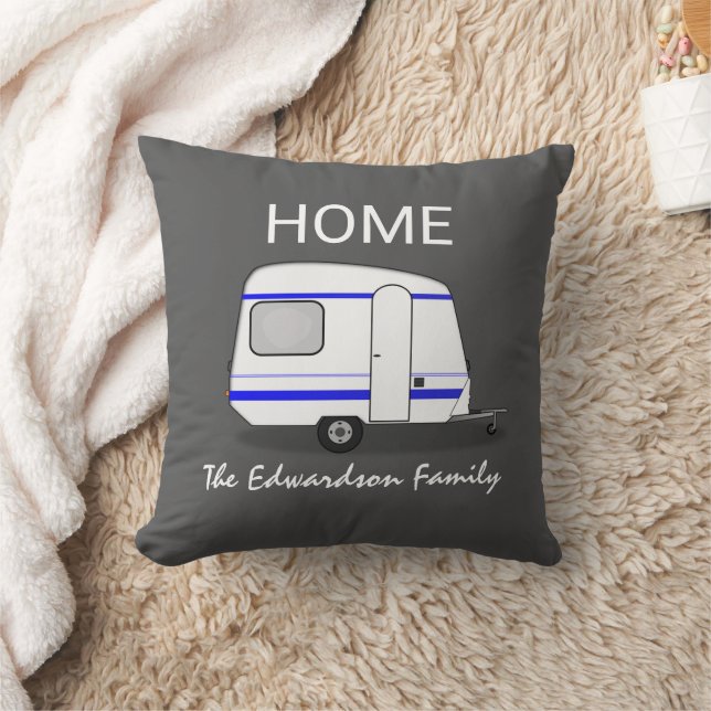 Travel vacation caravan Home Family monogram Kissen (Decke)