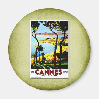 Travel Vintage Poster Cannes Frankreich Magnet
