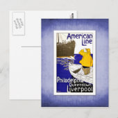 Travel Vintage Poster Ship Travel Postkarte (Vorne/Hinten)