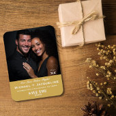 Travel Wedding Gold Elegant Save the Date Photo  Magnet