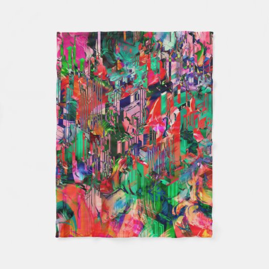 Travel World Abstrakt City Gebäude Skyline Fleecedecke (Vorderseite)