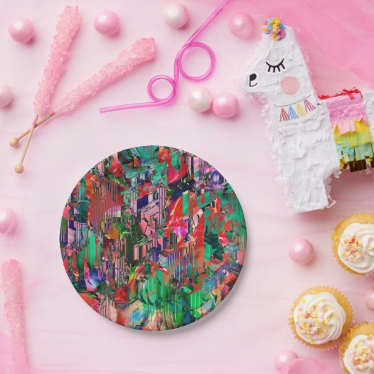 Travel World Abstrakt City Gebäude Skyline Pappteller (Party)