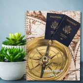 Travel World Map Passport Compass Stylish  Planer