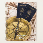 Travel World Map Passport Compass Stylish  Planer (Vorderseite)