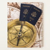 Travel World Map Passport Compass Stylish Planer (Rückseite)