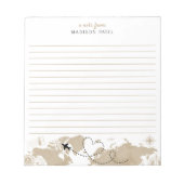 Travel World Map Personalisiert Notepad Notizblock (Vorderseite)