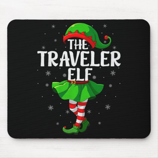 Traveler Elf Christmas Girls Women Elf Squad Xmas Mousepad (Vorne)