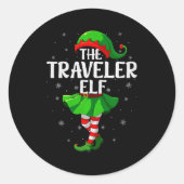 Traveler Elf Christmas Girls Women Elf Squad Xmas Runder Aufkleber (Vorderseite)